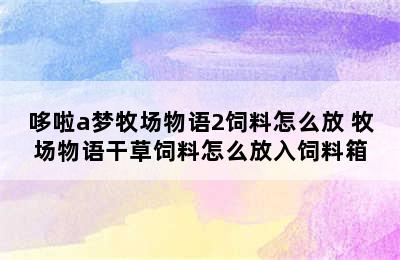 哆啦a梦牧场物语2饲料怎么放 牧场物语干草饲料怎么放入饲料箱